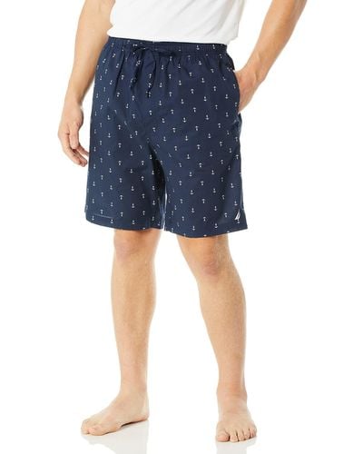 Nautica Schlafanzug-Shorts aus 100% Baumwolle - Blau