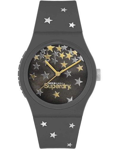 Superdry Analog Quarz Uhr mit Silicone Armband SYL275E - Grau