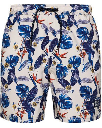 Superdry Vintage Hawaiian Swimshort Short de Bain W2 - Bleu