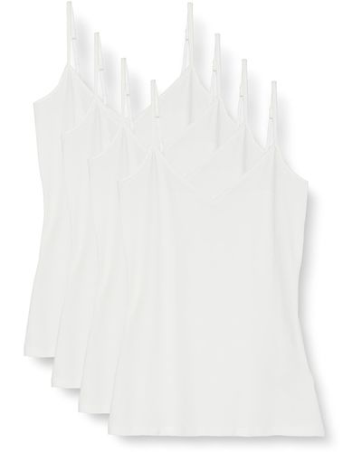 Amazon Essentials Strick-Lagen-Camisole mit V-Ausschnitt in schmaler Passform - Weiß