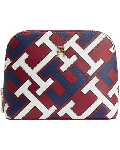 Tommy Hilfiger Iconic Kulturbeutel mit Monogramm-Print - Blau