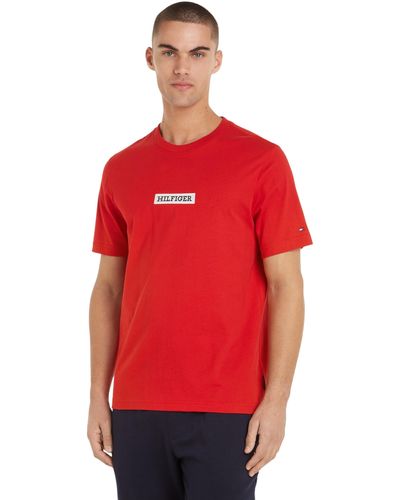 Tommy Hilfiger Monotype Box Tee S/s T-shirts - Red