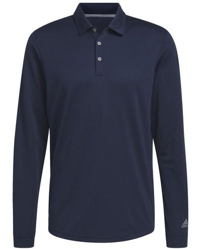 adidas Long Sleeve Polo Shirt - Blue