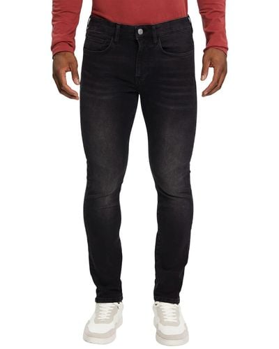 Esprit Schmale Stretch-Jeans mit mittlerer Bundhöhe - Schwarz