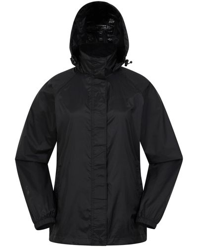 Mountain Warehouse Veste Pakka pour femmes - Imperméable, veste décontractée pliable, respirante, légère, manteau confortable - Noir