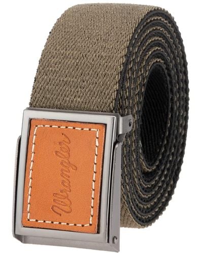 Wrangler 's Leather Buckle Stretch WEB Casual Everyday Dress Belt for Jeans - Mehrfarbig