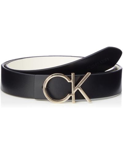 Calvin Klein Re-lock ck logo gürtel 30mm emb mn in Schwarz | Lyst DE