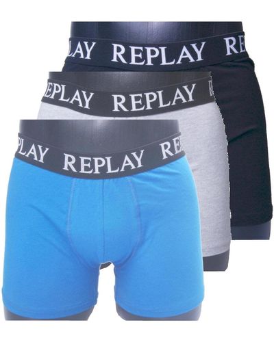 Replay Pack Basic Boxers Mehrfarben - Große - Blau