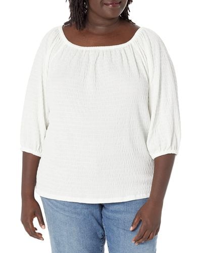 Tommy Hilfiger Womens Sportswear Peasant Top T Shirt - White