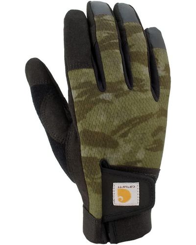 Carhartt Synthetic Leather High Dexterity Touch Sensitive Secure Cuff Glove - Green