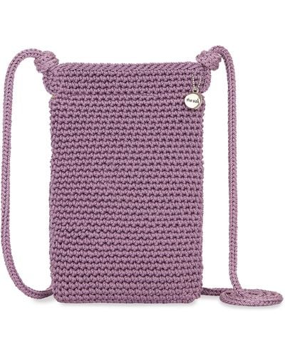 The Sak Josie Mini Crossbody In Crochet With Adjustable Strap - Purple