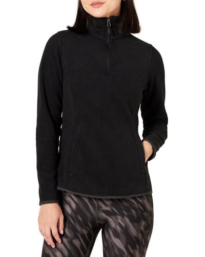 Amazon Essentials Quarter-Zip Polar Fleece Jacket Outerwear-Jackets - Negro