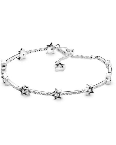 PANDORA Passions Celestial Stars Sterling Silver Bracelet With Clear Cubic Zirconia - Metallic