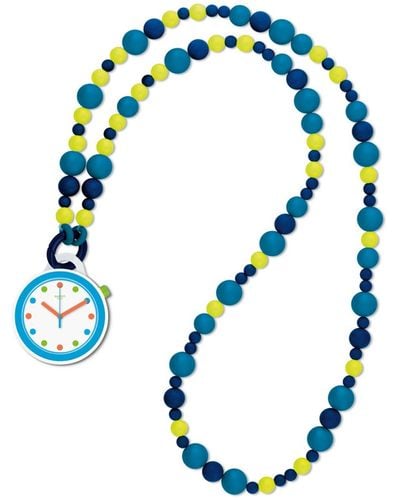 Swatch Digital Quarz Uhr mit Plastik Armband PNW102N - Blau