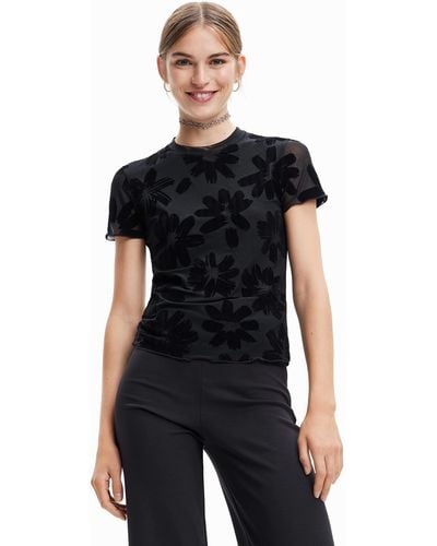 Desigual Knit T-shirt Short Sleeve - Black