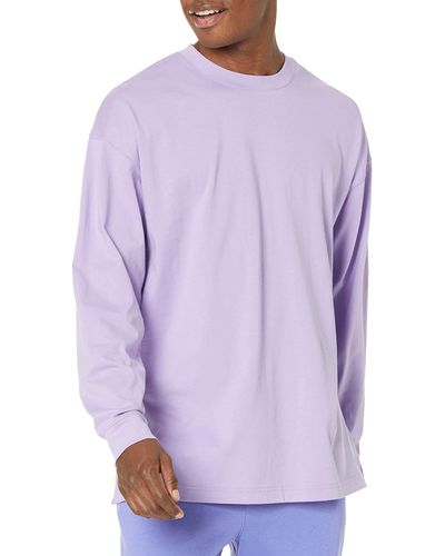Amazon Essentials 100% Organic Cotton Oversized-fit Long-sleeved T-shirt - Purple