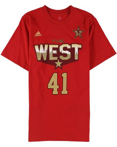 adidas S The West 41 Nowitzki Graphic T-shirt - Red