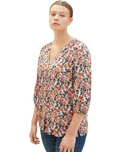Tom Tailor 1038802 Bluse mit Muster - Weiß