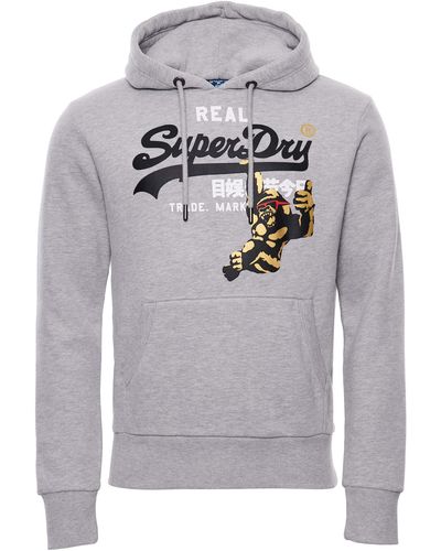 Superdry S VL NYC Photo Hood Sweater - Grau