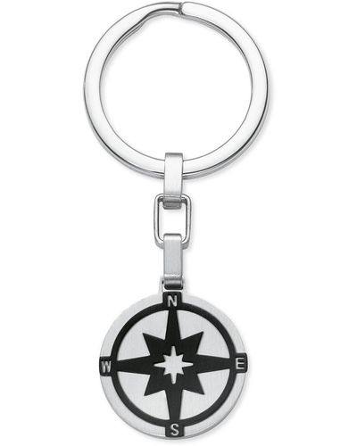 S.oliver Schlüsselanhänger Kompass Edelstahl IP Black - Schwarz