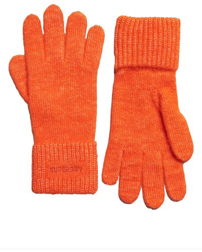 Superdry Gerippte Essential Handschuhe Flammenorange 1SIZE