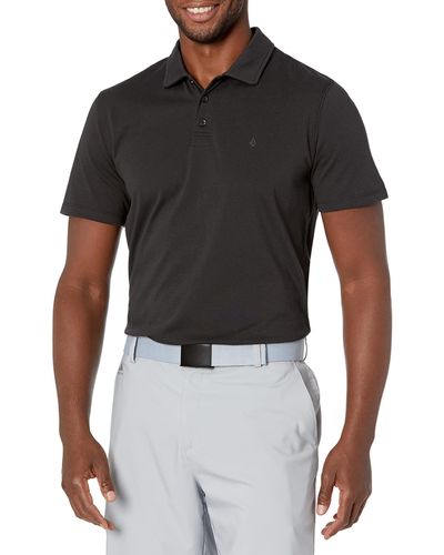Volcom Hazard Performance Short Sleeve Lightweight Golf Polo - Black