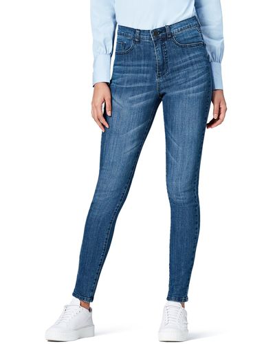 FIND Amazon-Marke: Skinny Jeans mit hohem Bund - Blau