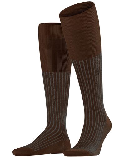 FALKE Oxford Stripe M Kh Cotton Long Patterned 1 Pair Knee-high Socks - Brown