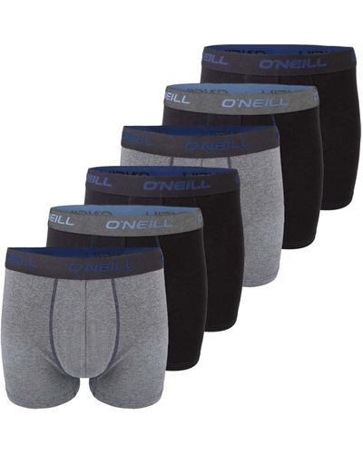 O'neill Sportswear Boxer Shorts Plain Sport Boxer M L Xl Xxl 95% Cotton Trunk Underwear Without Fly Pack Of 6 Black Red Blue