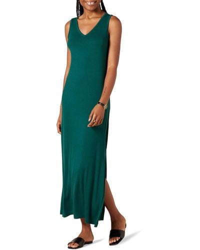 Amazon Essentials Jersey V-neck Tank Maxi-length Dress - Green