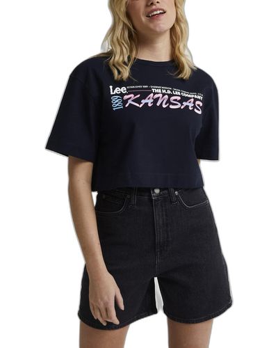 Lee Jeans Tè Cropped Sciolto T-Shirt - Nero