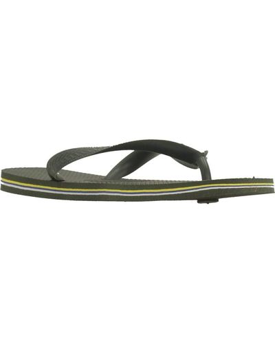 Havaianas , Adults, Brasil Logo, Flip Flop, Green Olive, 6/7 Uk