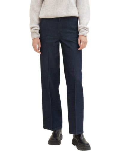 Tom Tailor High Waist Jeans mit weitem Bein - Blau