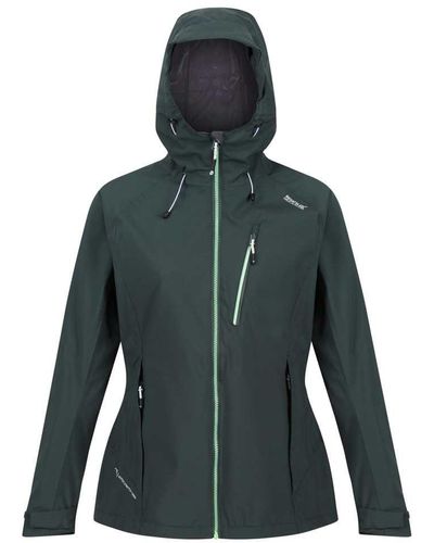 Regatta S Ladies Birchdale Waterproof Durable Hooded Jacket Coat - Green