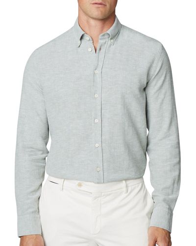 Hackett Elange Texture Long Sleeve Shirt - Blue