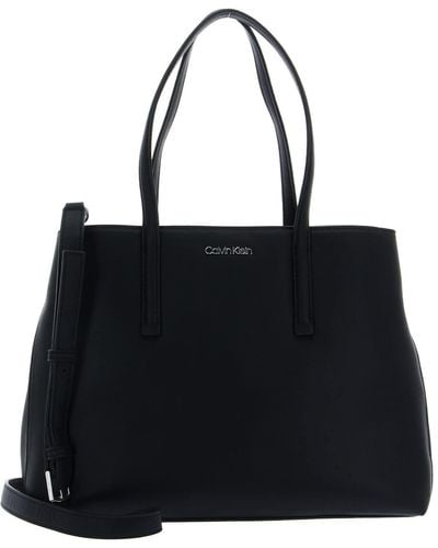Calvin Klein Borsa Tote Bag Donna Ck Must Medium con Tasche Interne - Nero