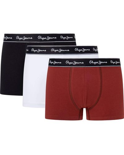 Pepe Jeans Solid TK 3P Trunks - Rojo