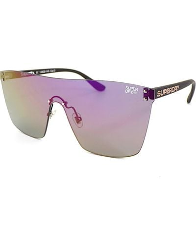 Superdry Supersynth Sunglasses Rubberised Black With Multi Mirror Lens 127 - Purple