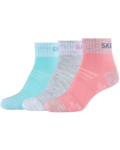 Skechers 3PPK Wm Mesh Ventilation Quarter Socks SK42022-3060 - Blu