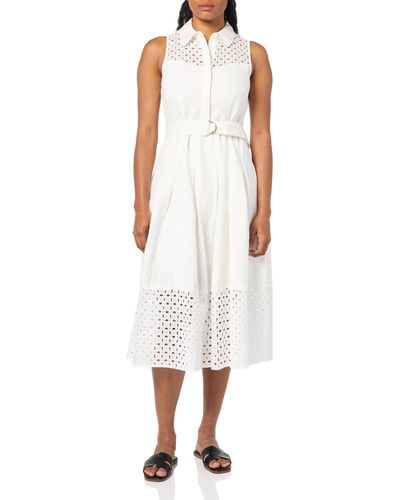 Anne Klein Pleated Skirt Midi - White