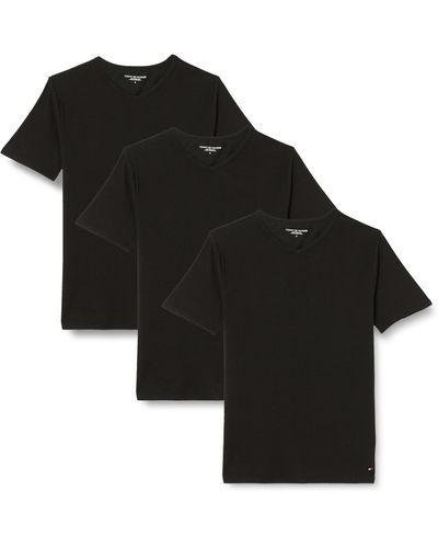 Tommy Hilfiger Stretch Vn Tee Ss 3pack Um0um03137 S/s T-shirt - Black