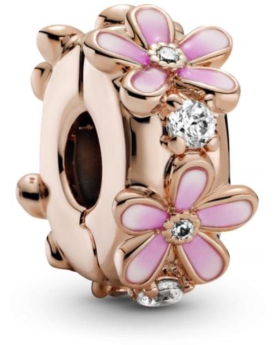PANDORA Moments 14k Rose Gold-plated Pink Daisy Flower Stud Earrings