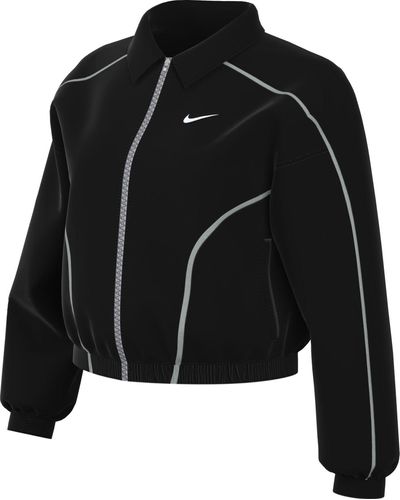 Nike Damen Sportswear Street Woven JKT Veste - Noir