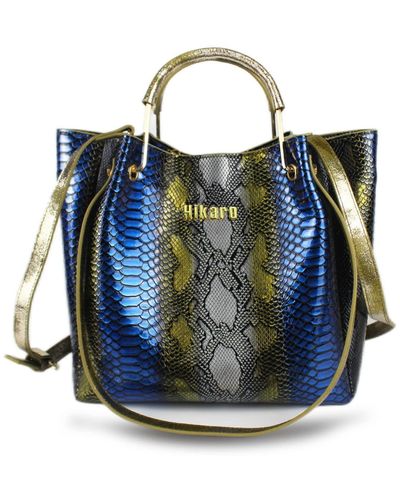 HIKARO S Handbags Large,soft Leather Shoulder Bag Top-handle Designer Casual Pocket Cross Body - Blue