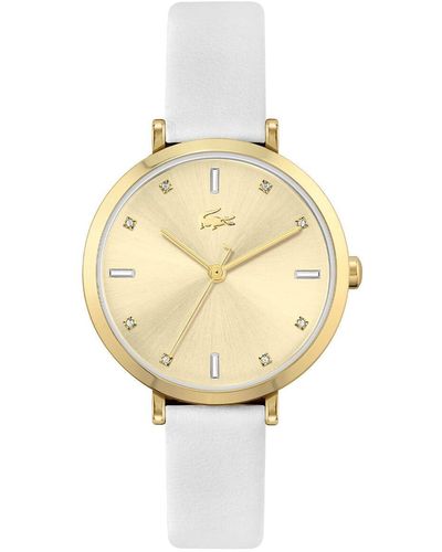 Lacoste Orologio Analogico al Quarzo da Donna con Cinturino in Pelle Bianco - 2001252 - Multicolore