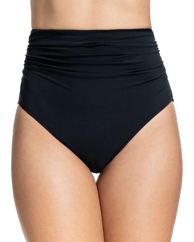 Gottex Standard Ruched Super High Waist Swimsuit Bottom - Black