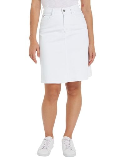 Tommy Hilfiger DNM A-LINE Skirt HW WW0WW41341 Jeansröcke - Weiß