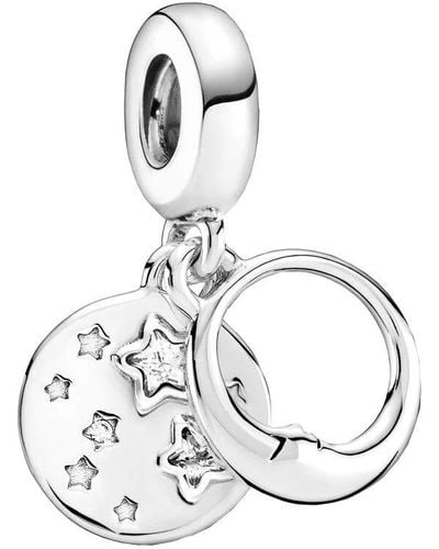 PANDORA Charm Anhänger "schlafender Mond und Sterne" silber - Mettallic