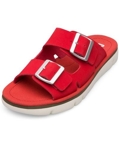 Camper Slide Flat Sandal - Red