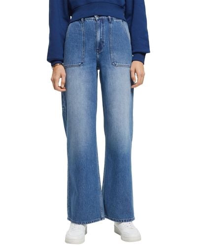 Esprit High-Rise-Jeans im Carpenter Fit - Blau